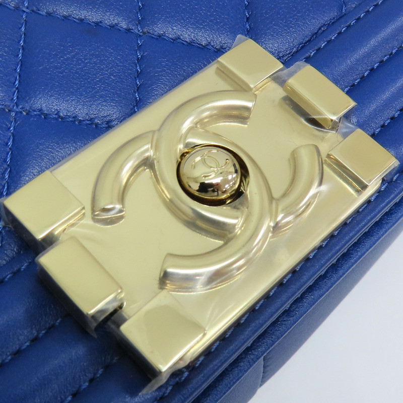 藍色羊皮 Boy25cm 肩背包 A67086 [CHANEL 香奈兒] A67086-15