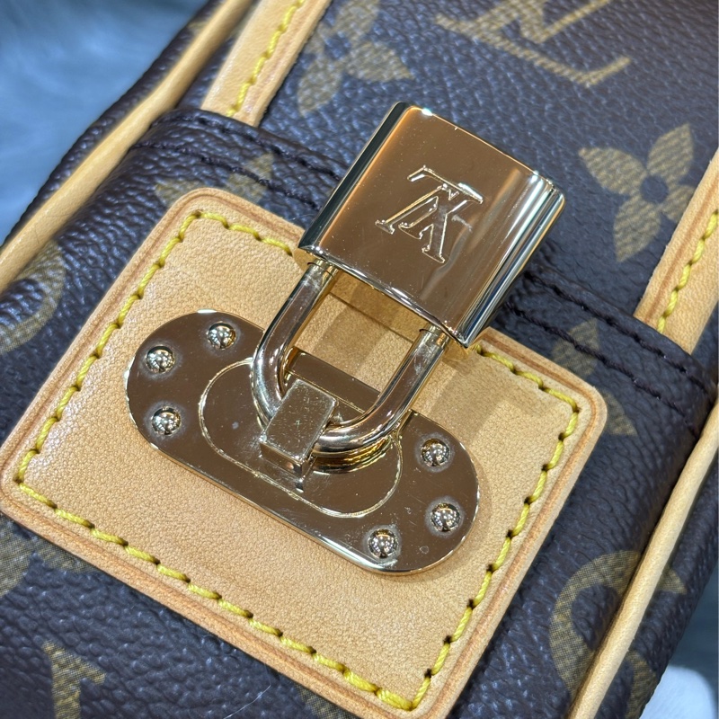 LV 橘 原花 洞洞 包 肩背包 手提包 M95177 方塊包 晚宴包 鎖頭包 拉鍊包-18