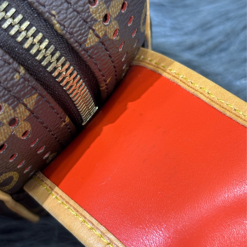 LV 橘 原花 洞洞 包 肩背包 手提包 M95177 方塊包 晚宴包 鎖頭包 拉鍊包-40