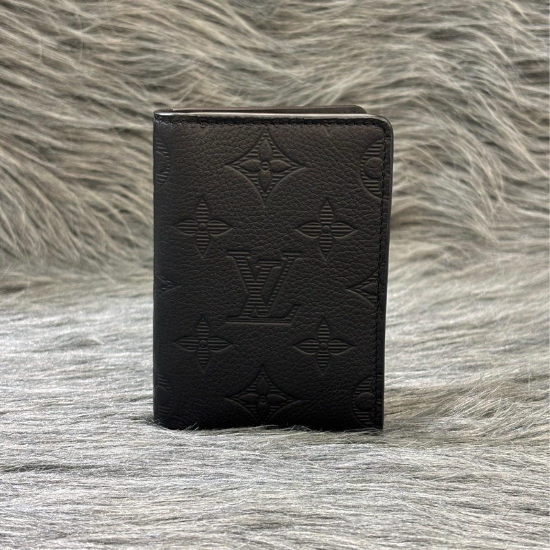 LV M62899 黑色原花老花字紋牛皮 萬用錢包信用卡夾證件套悠遊卡夾名片夾名片包-0