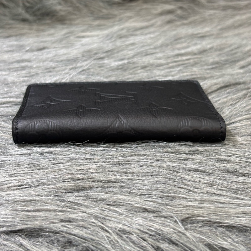 LV M62899 黑色原花老花字紋牛皮 萬用錢包信用卡夾證件套悠遊卡夾名片夾名片包-4