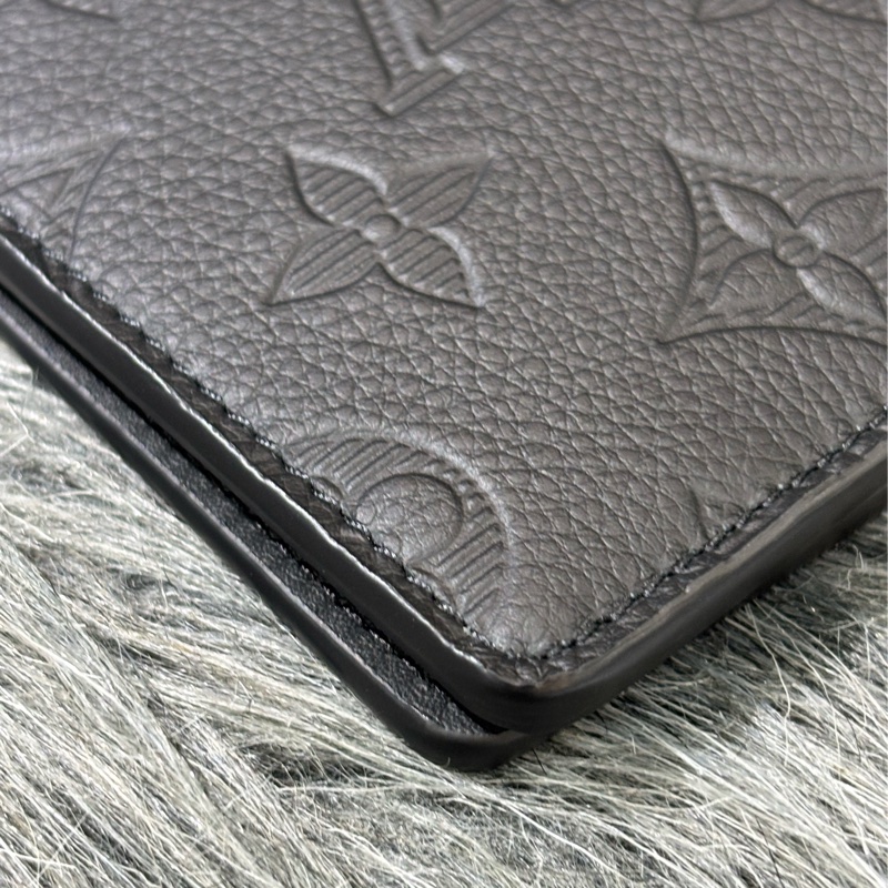 LV M62899 黑色原花老花字紋牛皮 萬用錢包信用卡夾證件套悠遊卡夾名片夾名片包-10