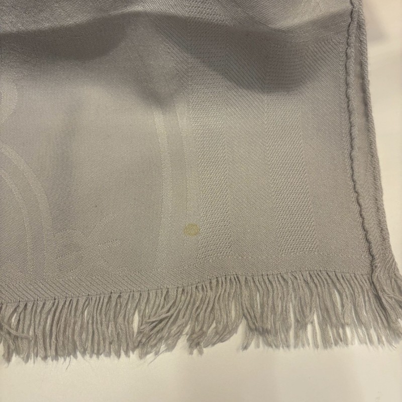 Hermes 淺灰馬車圖cashmere 圍巾-4