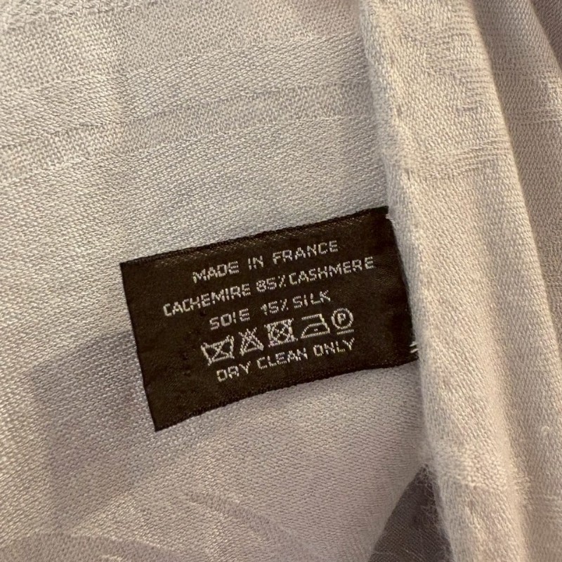 Hermes 淺灰馬車圖cashmere 圍巾-7