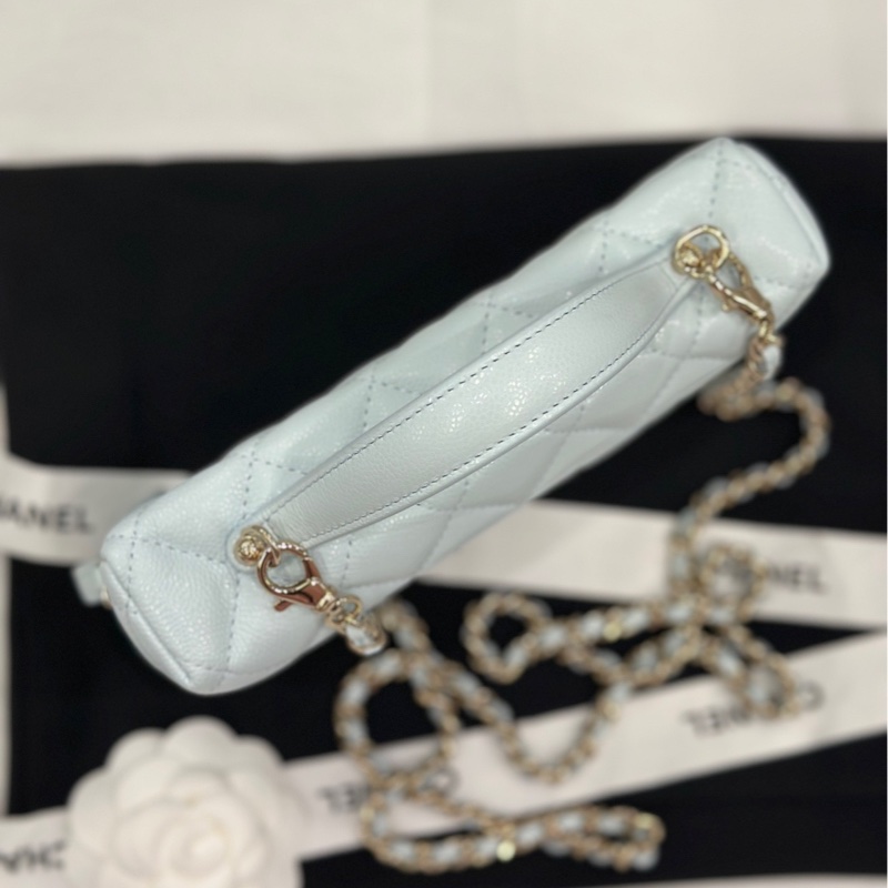 【配件：小票 防塵袋 ❤️】Chanel 25s lp 飯盒包 盒子包 淡藍色 藍色 天藍色 荔枝牛皮 金鍊 鏈條可拆卸 可手提/ 挎-4