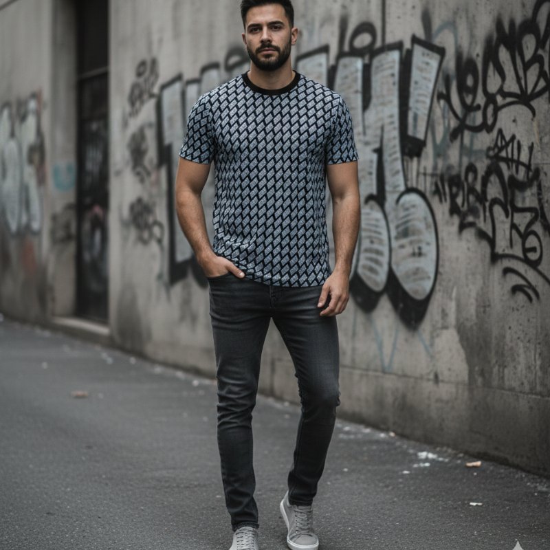 🚨 雙11最後倒數・今晚錯過等明年！【MCQ】滿版文字印花棉質T恤-0