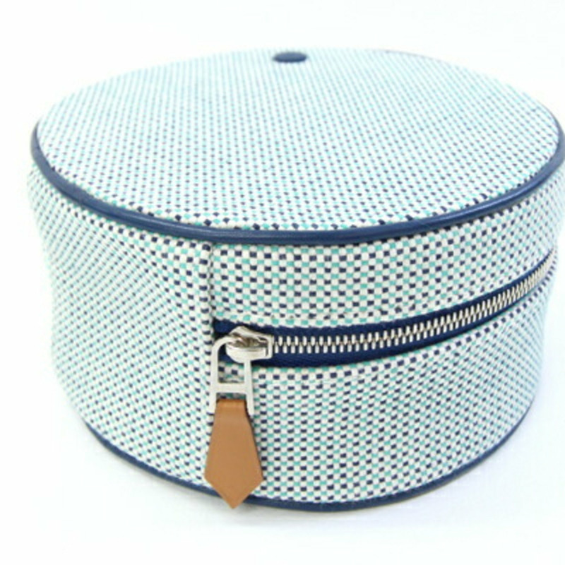 Hermès Evazion 手拿包 H103605M 03 海軍藍棉帆布皮革旅行包 HERMES-1