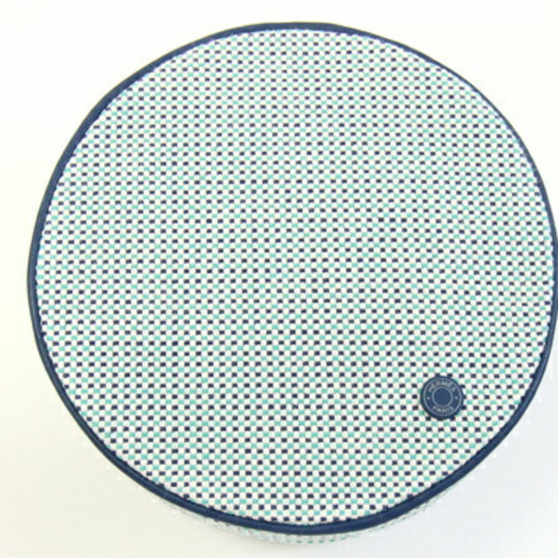 Hermès Evazion 手拿包 H103605M 03 海軍藍棉帆布皮革旅行包 HERMES-2