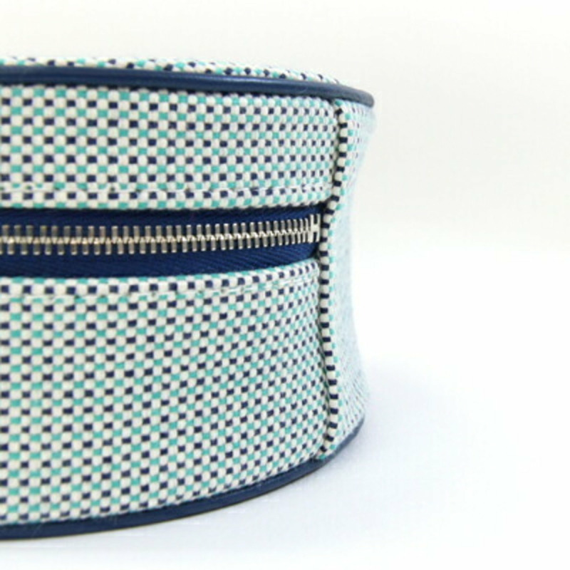 Hermès Evazion 手拿包 H103605M 03 海軍藍棉帆布皮革旅行包 HERMES-5