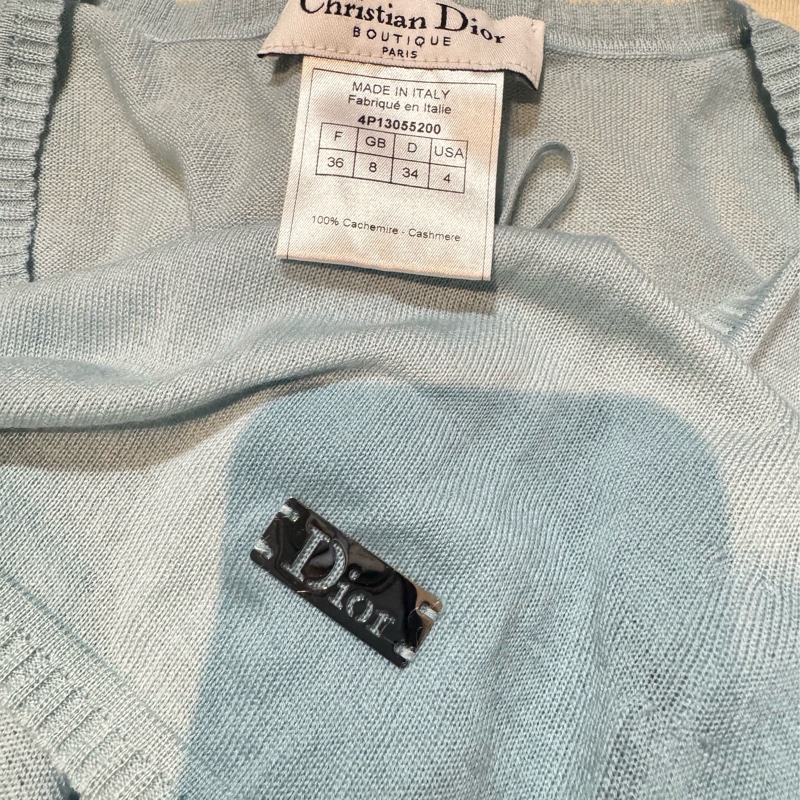 近新Dior迪奧100%喀什米爾羊絨薄長袖毛衣F36適合S-5