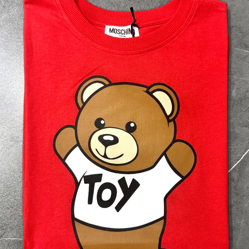 🚨 雙11最後倒數・今晚錯過等明年!【MOSCHINO】TOY泰迪熊LOGO紅色T恤-0