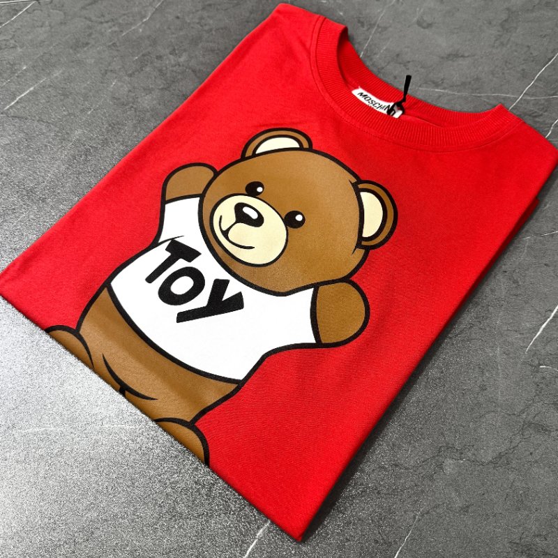 🚨 雙11最後倒數・今晚錯過等明年!【MOSCHINO】TOY泰迪熊LOGO紅色T恤-1