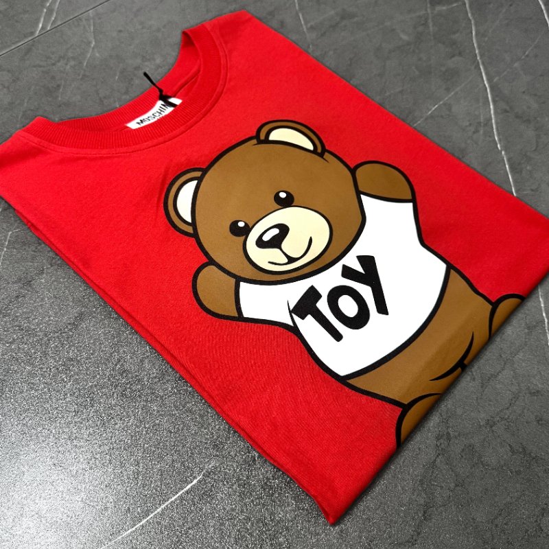 🚨 雙11最後倒數・今晚錯過等明年!【MOSCHINO】TOY泰迪熊LOGO紅色T恤-2
