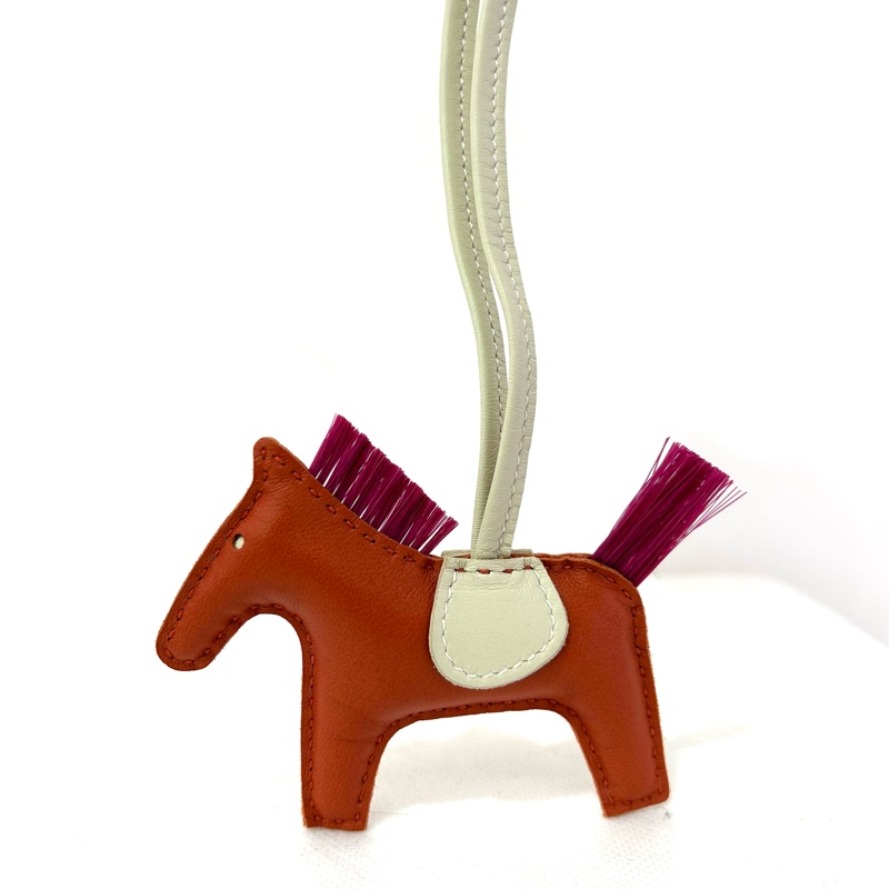 HERMES米白/桃/楓葉色小馬-0