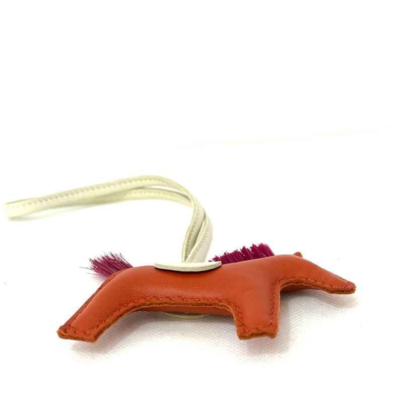 HERMES米白/桃/楓葉色小馬-4