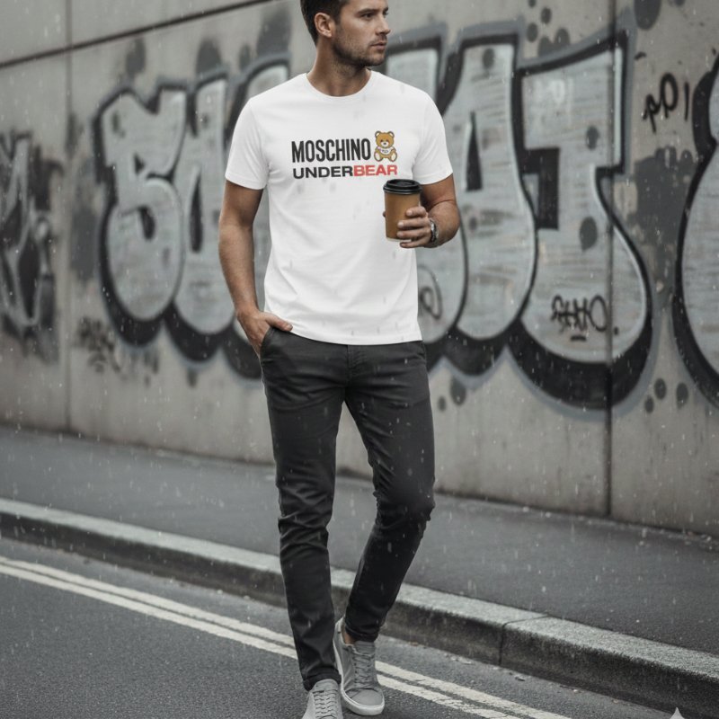 🔥 雙11全面開搶・全館折扣限時開啟！【MOSCHINO】泰迪熊文字LOGOT恤 白-0