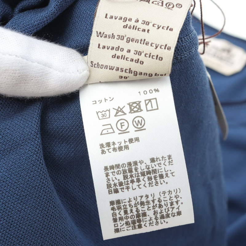 愛馬仕男士藍色短袖純棉T卹，L碼。-3