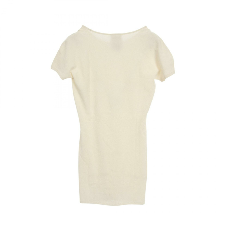 CHANEL COCO Mark 針織短袖 P21350V01291 人造絲白色二手女款 #38-1