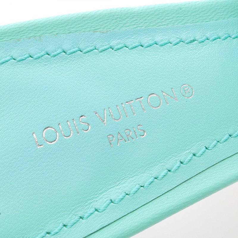 LOUIS VUITTON revival line 涼鞋 Monogram 壓花皮革 綠色 女款 #36-4
