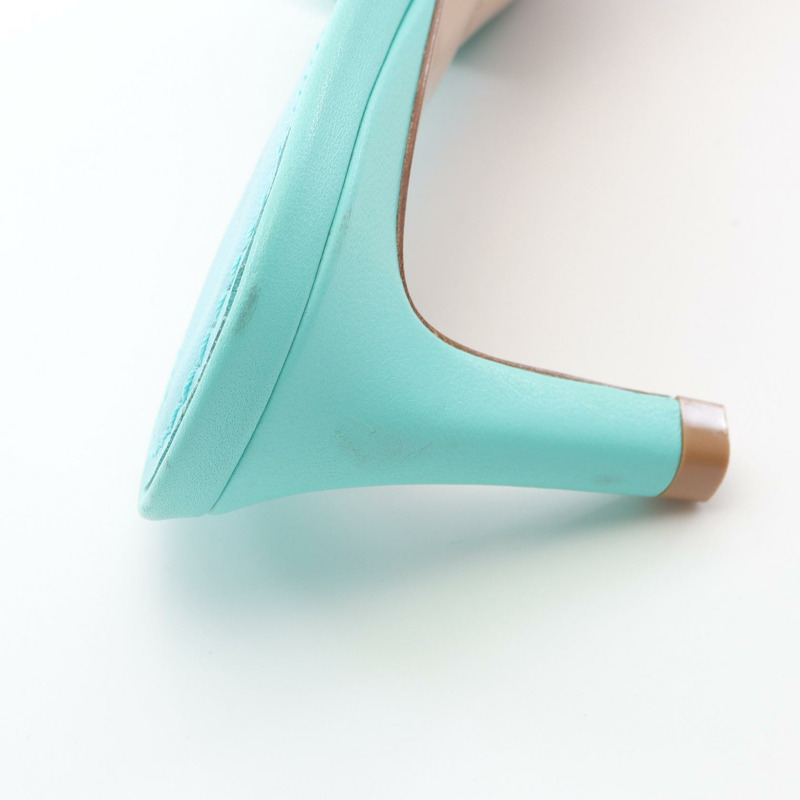 LOUIS VUITTON revival line 涼鞋 Monogram 壓花皮革 綠色 女款 #36-8