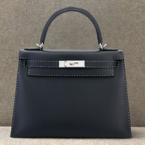 【稀有天菜】HERMES 28CM KELLY  MISS YOU 白車線 黑銀-0