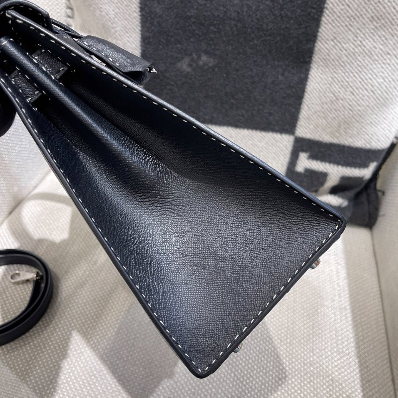 【稀有天菜】HERMES 28CM KELLY  MISS YOU 白車線 黑銀-3