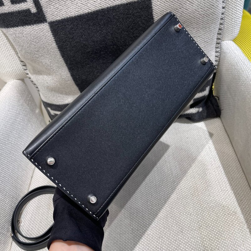 【稀有天菜】HERMES 28CM KELLY  MISS YOU 白車線 黑銀-4