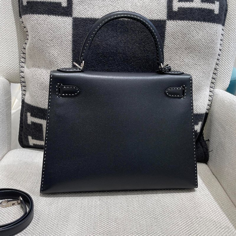 【稀有天菜】HERMES 28CM KELLY  MISS YOU 白車線 黑銀-5