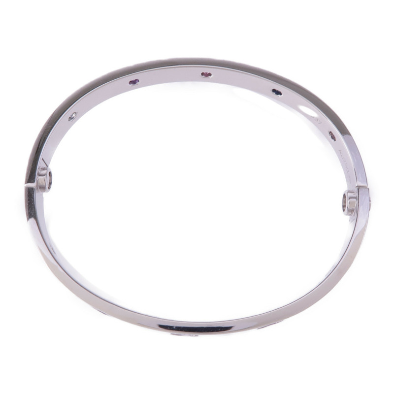 CARTIER 18K白金Love Bracelet Multi Gemstones多色寶石手鐲Cartier#16-3