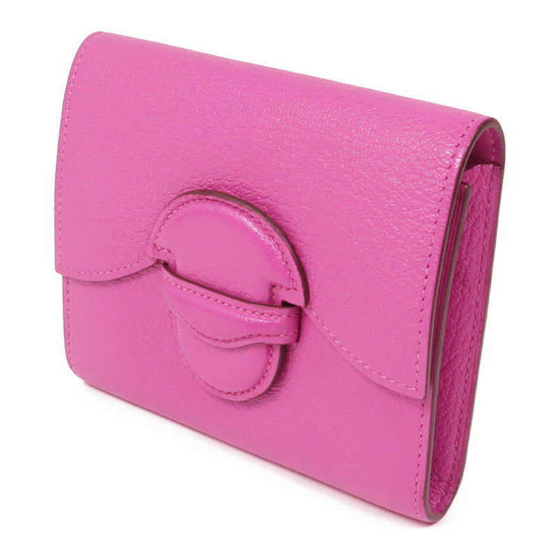 HERMES Chevre皮革Nevelle Petite Marco銀扣錢包-2