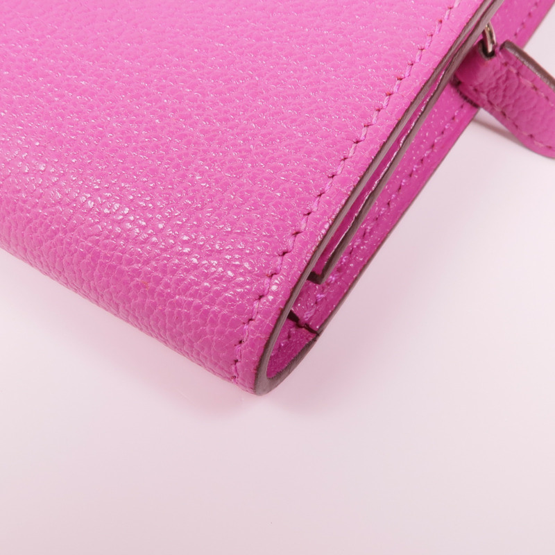 HERMES Chevre皮革Nevelle Petite Marco銀扣錢包-9