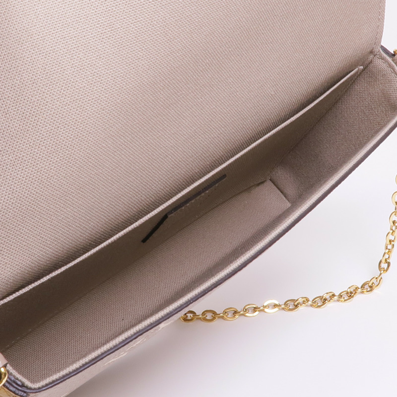 LOUIS VUITTON Monogram Empreinte Felicie Pochette金扣鏈帶肩背袋-11