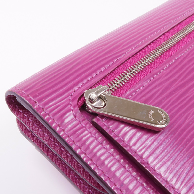 LOUIS VUITTON Epi Grenadine Eugenie銀扣長錢包-16