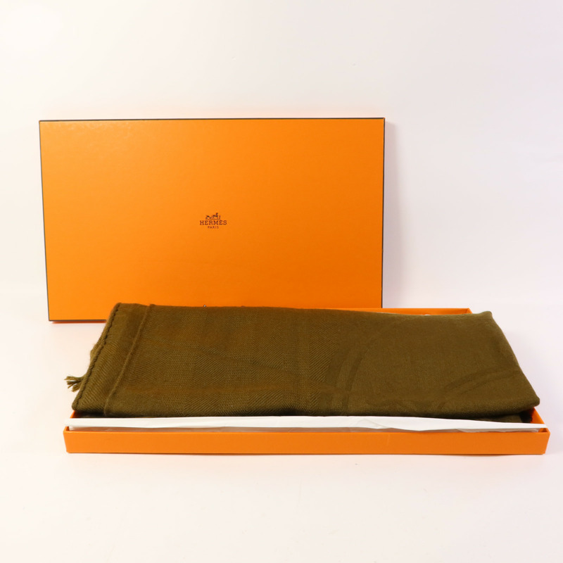 HERMES 羊絨/絲質Scarf頸巾-10