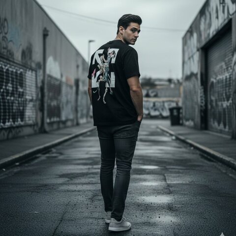 🛍️ 最後一波優惠・開搶倒數中！【OFF-WHITE】骷髏女孩印花 T恤 黑