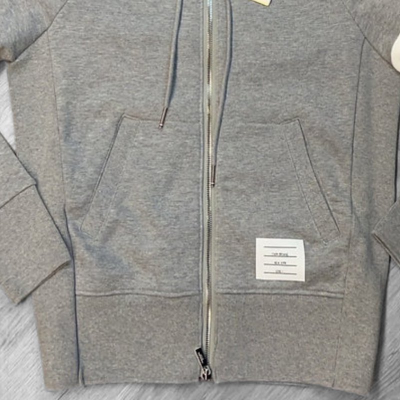 🔥 雙11全面開搶・全館折扣限時開啟！【THOM BROWNE-TB】經典四條紋雙向拉鍊衛衣連帽外套 灰(下單前須先私訊)-4