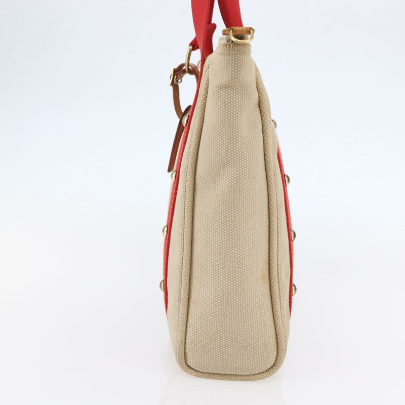 【日本直送】路易威登 Antigua Cabas MM 手提包 帆布 米色 紅色 M40035 LV Auth bs29841-3