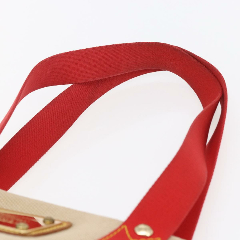 【日本直送】路易威登 Antigua Cabas MM 手提包 帆布 米色 紅色 M40035 LV Auth bs29841-7