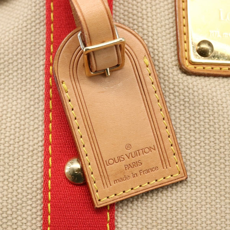 【日本直送】路易威登 Antigua Cabas MM 手提包 帆布 米色 紅色 M40035 LV Auth bs29841-17