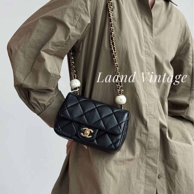 VIC限量💭🖤香奈兒小方胖CHANEL 24S 黑金湯圓珍珠方胖子AS4868（芯片）-2