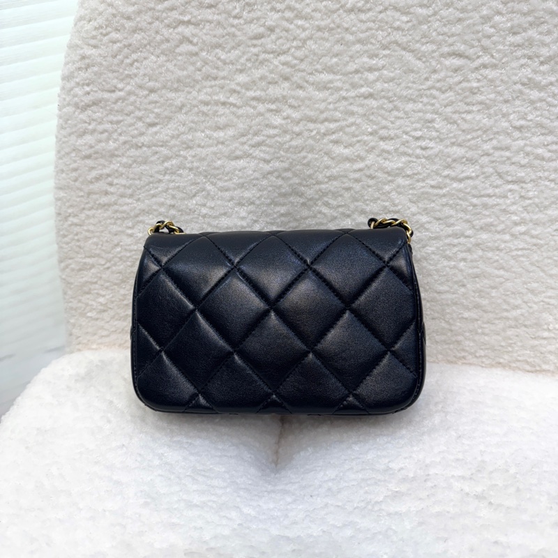 VIC限量💭🖤香奈兒小方胖CHANEL 24S 黑金湯圓珍珠方胖子AS4868（芯片）-11