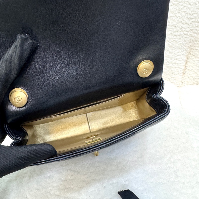 VIC限量💭🖤香奈兒小方胖CHANEL 24S 黑金湯圓珍珠方胖子AS4868（芯片）-15