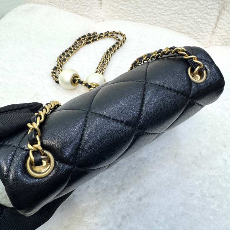 VIC限量💭🖤香奈兒小方胖CHANEL 24S 黑金湯圓珍珠方胖子AS4868（芯片）-19