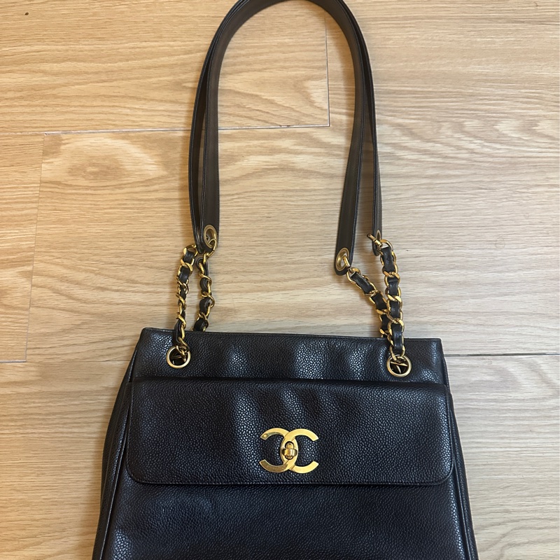 chanel老香荔枝牛皮肩背/側背皆可-0