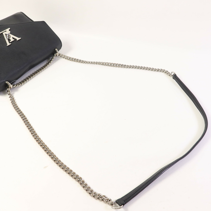 LOUIS VUITTON 牛皮皮革Mylockme銀扣鏈帶肩背袋-4