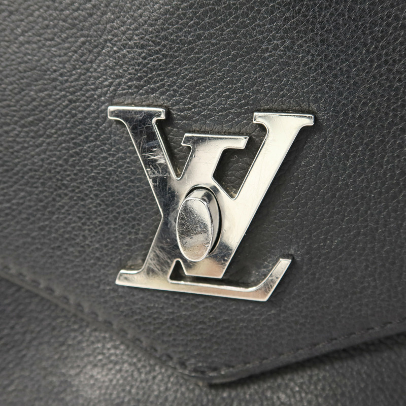 LOUIS VUITTON 牛皮皮革Mylockme銀扣鏈帶肩背袋-9