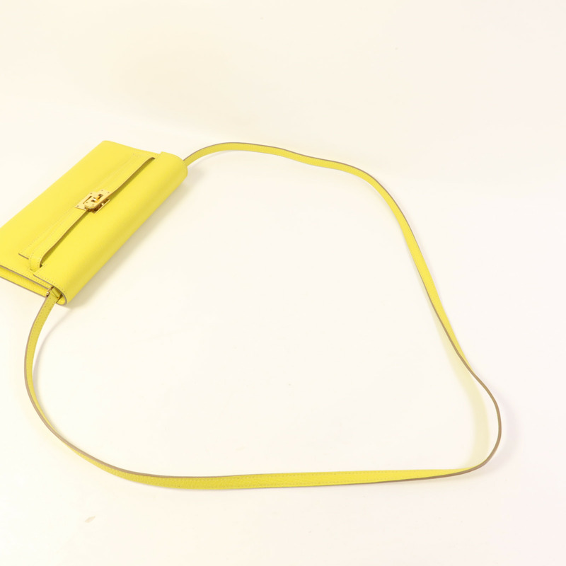 HERMES Chevre皮革Kelly To Go金扣肩背袋Lime-5