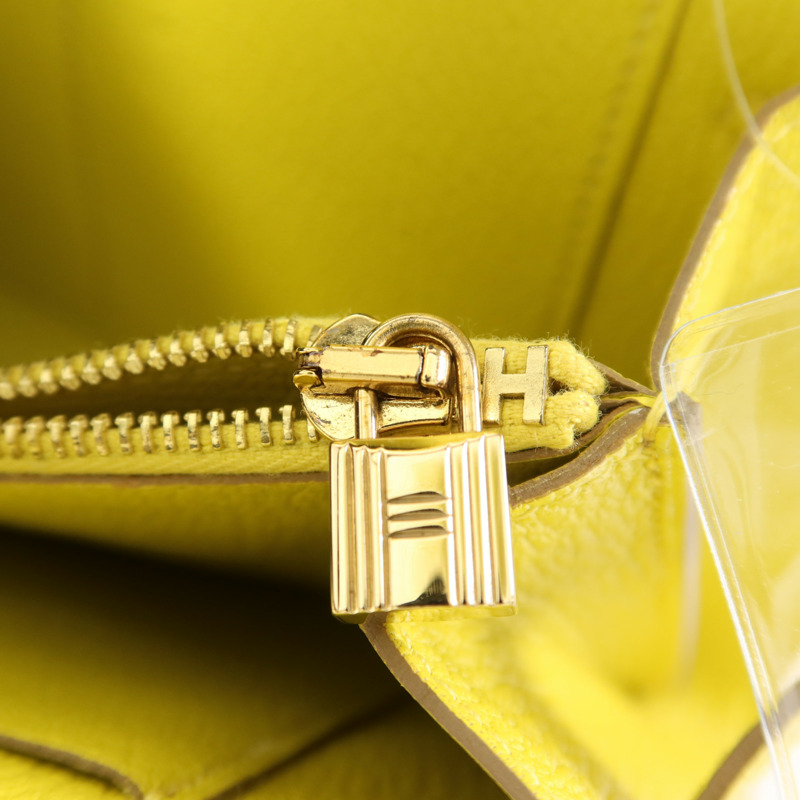 HERMES Chevre皮革Kelly To Go金扣肩背袋Lime-9