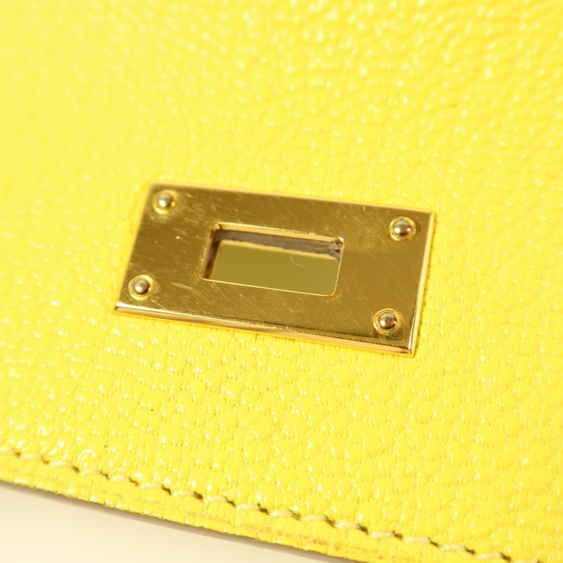 HERMES Chevre皮革Kelly To Go金扣肩背袋Lime-12
