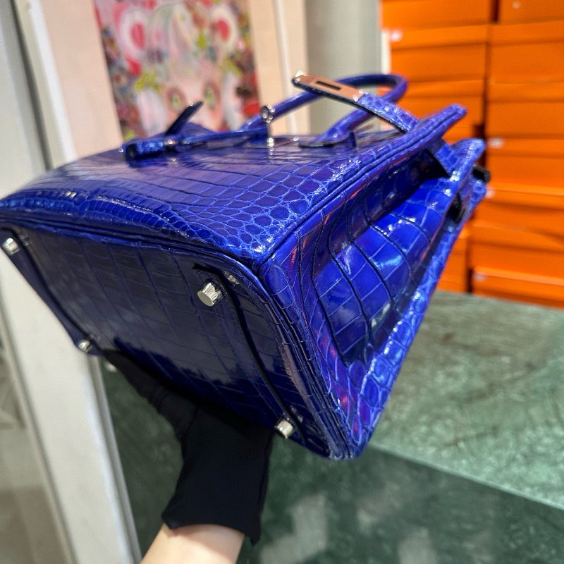 【精選天菜】HERMES 電光藍 30CM BIRKIN 鱷魚皮  點點鱷-1